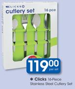 Clicks 16 Piece Stainless Steel Cutlery Set-Per Set