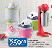 Safeway Mini Ice Cream Maker, Soft Serve Ice Cream Maker Or Milkshake Maker-Each