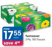 Twinsaver 2 Ply 180 Tissues-Each