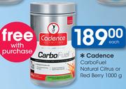 Cadence CarboFuel Natural Citrus Or Red Berry-1000g Each