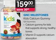 GNC Milestones Kids Calcium Gummy 120 Gummies-Per Pack