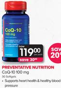 GNC Preventative Nutrition CoQ-10 100mg 30 Softgels-Per Pack