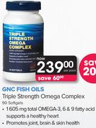 GNC Fish Oils Triple Strength Omega Complex 90 Softgels-Per Pack