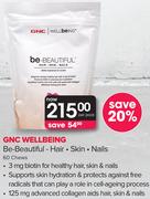 GNC Wellbeing Be-Beautiful Hair, Skin, Nails 60 Chews-Per Pack