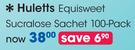 Huletts Equisweet Sucralose Sachet 100 Pack-Each