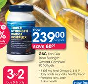 GNC Fish Oils Triple Strength Omega Complex-90 Softgels