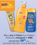 Clicks Sun Protect Products(Excludes Wet Skin, Cool & Self Tan)-Each