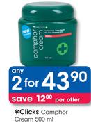 Clicks Camphor Cream-2x500ml