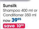 Sunsilk Shampoo 400ml Or Conditioner 350ml-Each