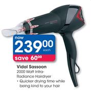 Vidal Sassoon 2000 Watt Infra-Radiance Hairdryer