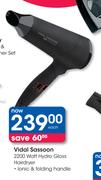 Vidal Sassoon 2200 Watt Hydro Gloss Hairdryer