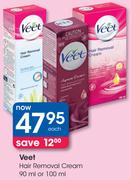Veet Hair Removal Cream-90/100ml Each