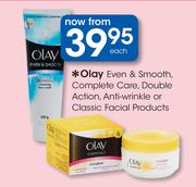Olay Even & Smooth, Complete Care, Double Action, Anti-Wrinkle Or Classic Facial Products Each