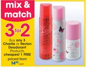 Charlie Or Revlon Deodorant Products-Each