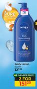 Nivea Body Lotion-For 2 x 625ml