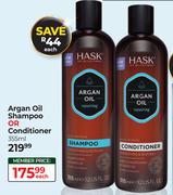 Hask Argan Oil Shampoo Or Conditioner-355ml
