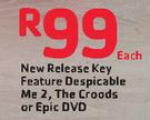 New Release Key Feature Despicable Me 2, The Croods Or Epic DVD-Each