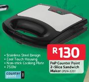 PnP Counter Point 2-Slice Sandwich Maker CPSM-3201