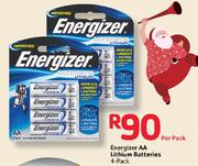Energizer AA Lithium Batteries 4 Pack-Per Pack