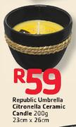 Republic Umbrella Citronella Ceramic Candle 23x26Cm-200G