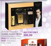 Antonio Banderas Golden Secret Gift Set Deodorant Spray-150ml+EDT-100ml&10ml +After Shave Balm-100ml