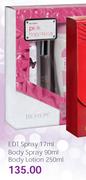 Revlon EDT Spray-17ml, Body Spray-90ml, Body Lotion-250ml