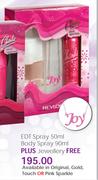 Revlon EDT Spray-50ml, Body Spray-90ml + Jewellery