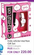 Coty eXcla Mation Gift Set-50ml Cologne + Watch
