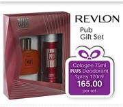 Revlon Pub Gift Set Cologne-75ml + Deodorant Spray-120ml
