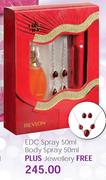 Revlon EDC Spray-50ml, Body Spray-50ml + Jewellery