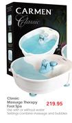 Carmen Classic Massage Therapy Foot Spa