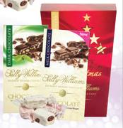 Sally Williams Delights-340gm 2 Chocolate Slabs with Crispy Nougat Plus 12 Assorted Nougat Pieces