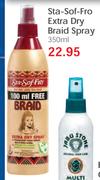 Sta-Sof-Fro Extra Dry Braid Spray-350ml
