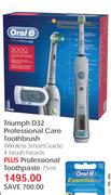 Oral-B Triumph D32 Professional Care Toothbrush + Professional Toothpaste-75ml