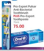 Oral-B Pro-Expert Pulsar Anti-Bacterial Toothbrush + Pro-Expert Toothpaste-75ml