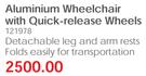 Aluminium Wheelchair With Quick Release Wheels 121978