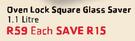 Addis Oven Lock Square Glass Saver-1.1L