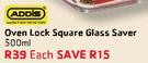 Addis Oven Lock Square Glass Saver-500Ml
