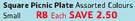 Small Square Picnic Plate Assorted Colours