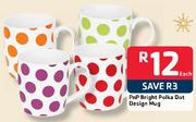 PnP Bright Polka Dot Design Mug-Each