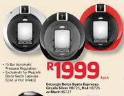 DeLanghi Dolce Gusto Espresso Circolo Silver HB725, Red HB726 Or Black HB727-Each