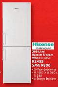Hisense 299L Bottom Freezer White H299BWH