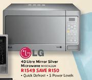 LG 40L Mirror Silver Microwave MH8042GM