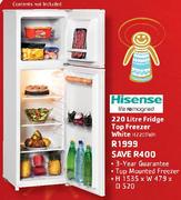 Hisense 220L Fridge Top Freezer White H22DTWH