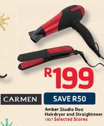 Carmen Amber Studio Duo Hairdryer And Straightner 1937