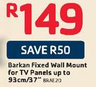 Barkan Fixed Wall Mount For TV Panels Up To 93cm/37" BRAE20