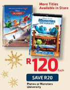 Planes Or Monsters University-DVDs-Each