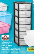Big Jim 6-Drawer Unit Black & Clear Or White & Clear-Each