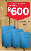 Travelluxe 3 Piece Teal Luggage Set