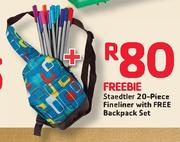 Staedtler 20-Piece Fineliner With Free Backpack Set